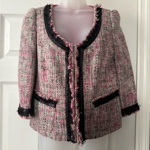 INC Tweed 3/4 Sleeve Cropped Jacket - EUC